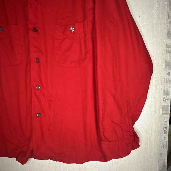 Vintage Pendleton Red Virgin Wool Button-Up Long Sleeve Shirt | Tagged Sz: XL - Picture 3 of 11